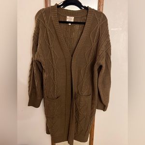 Brown duster sweater